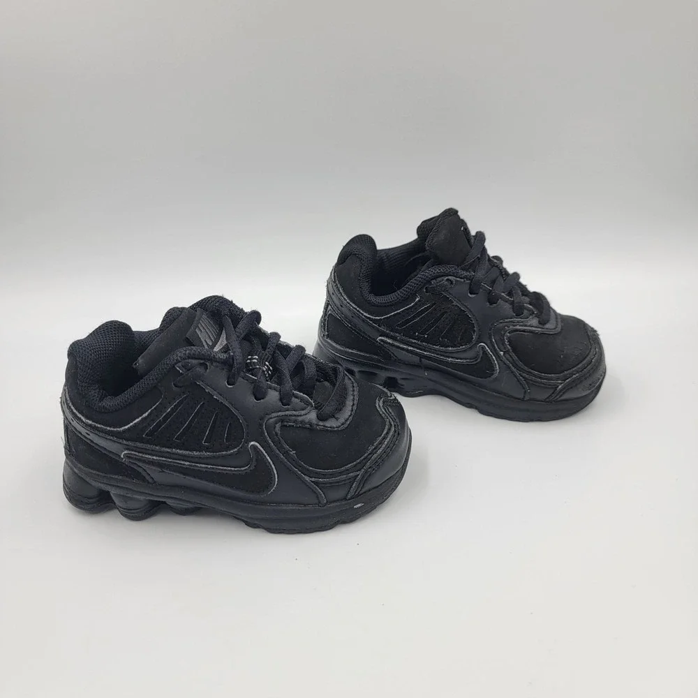 Y2k Nike Shox 2010 TD Toddler Size 5C Triple Black Running Shoes Sneakers Read
